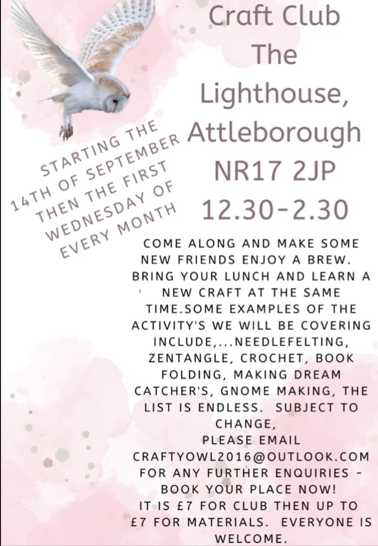 Craft Club – The Lighthouse, Attleborough, 15th March