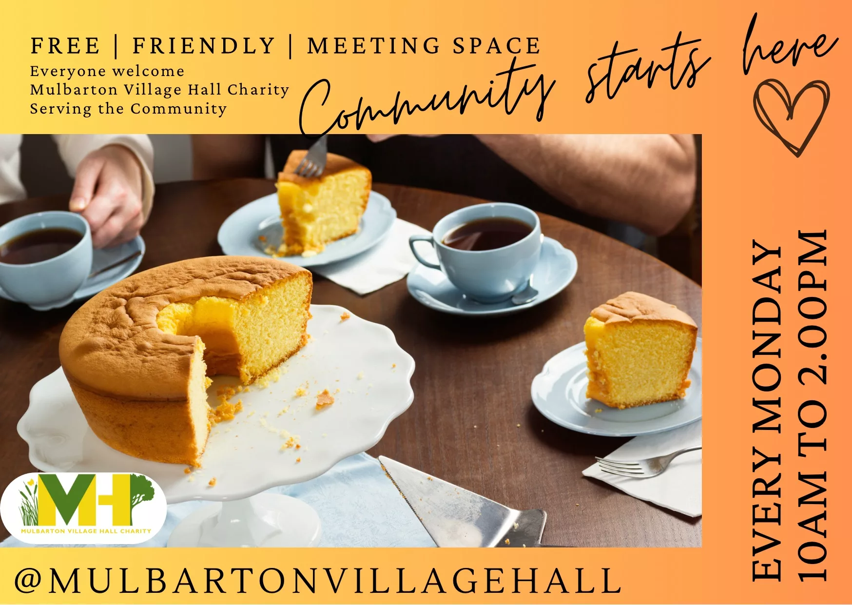 Community Starts Here – Mulbarton Village Hall, Every Monday