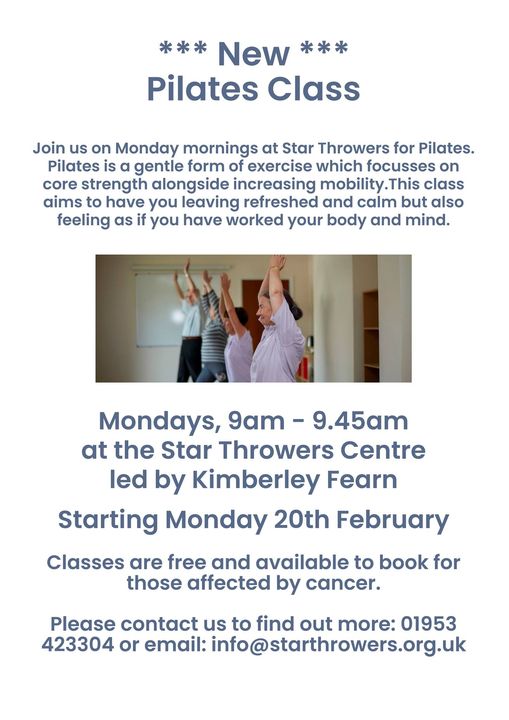 Pilates Classes with Star Throwers – Monday Mornings