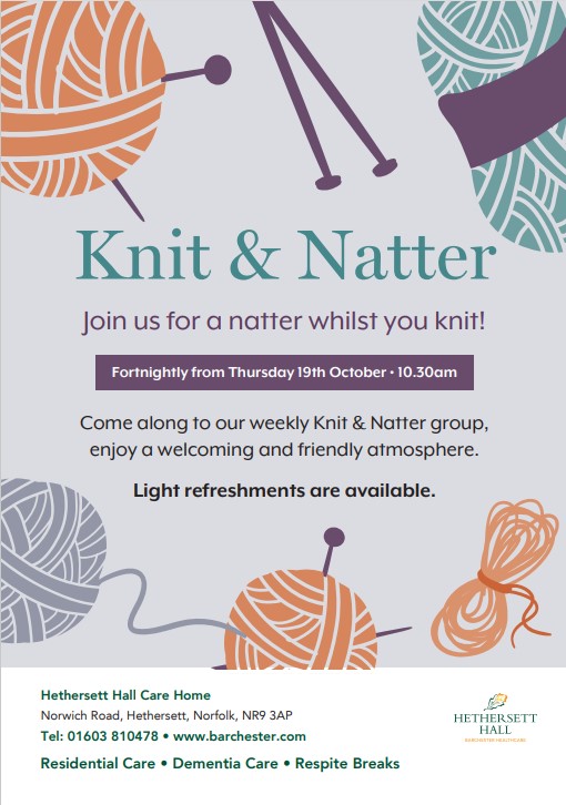 Knit & Natter – Hethersett Hall, 14th December