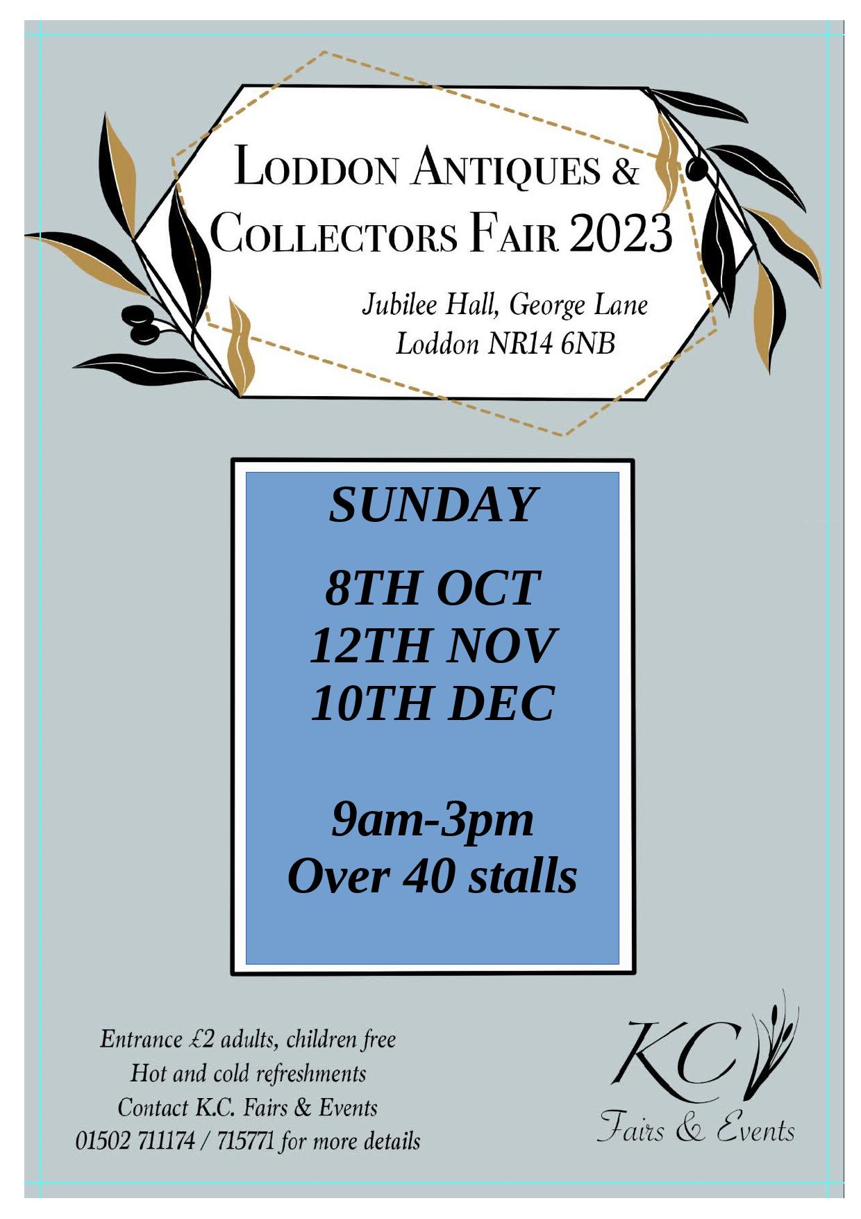 Loddon Antiques & Collectors Fair – Loddon Jubilee Hall, 10th December