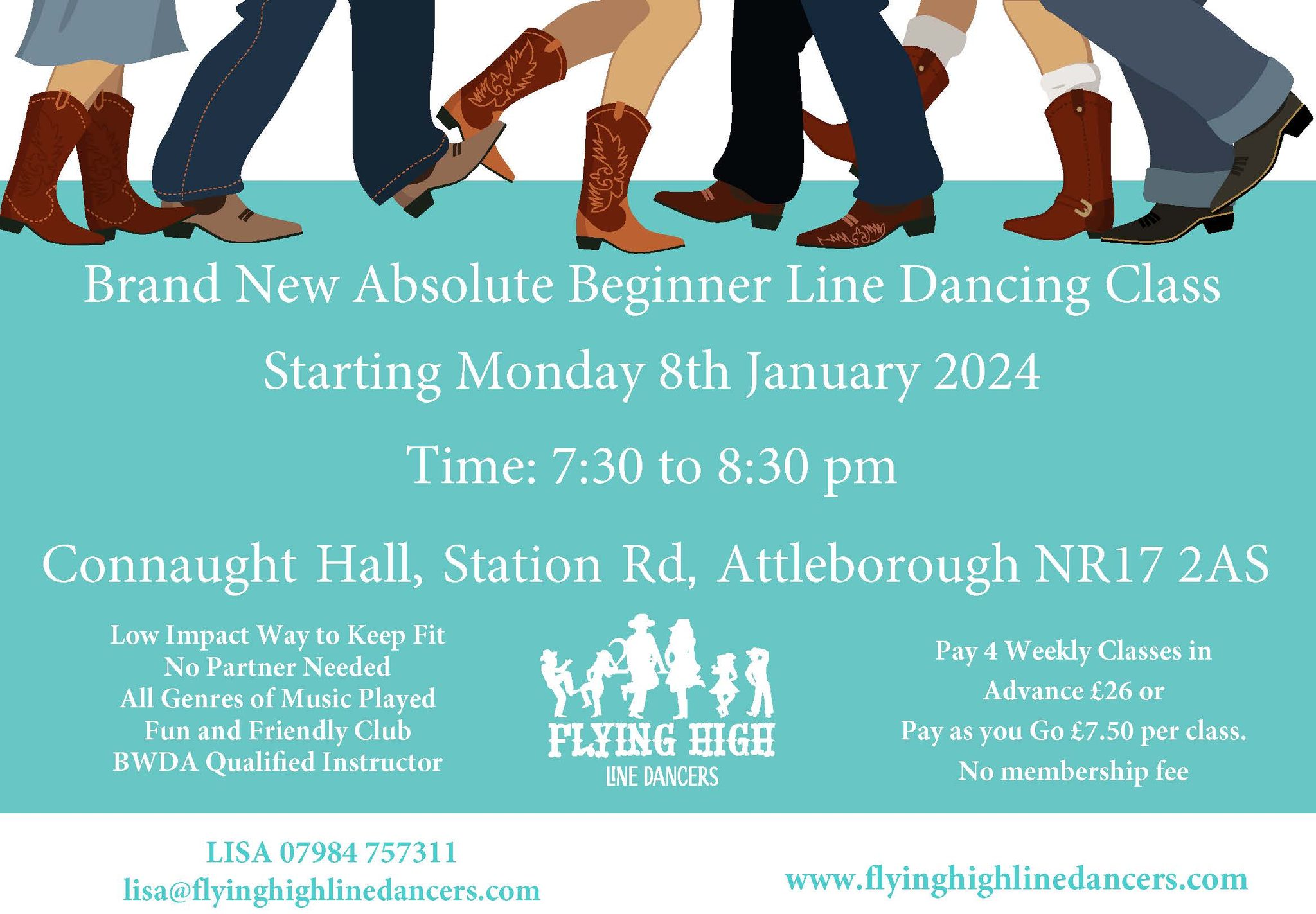 Line Dancing – Connaught Hall, Attleborough, 26h February