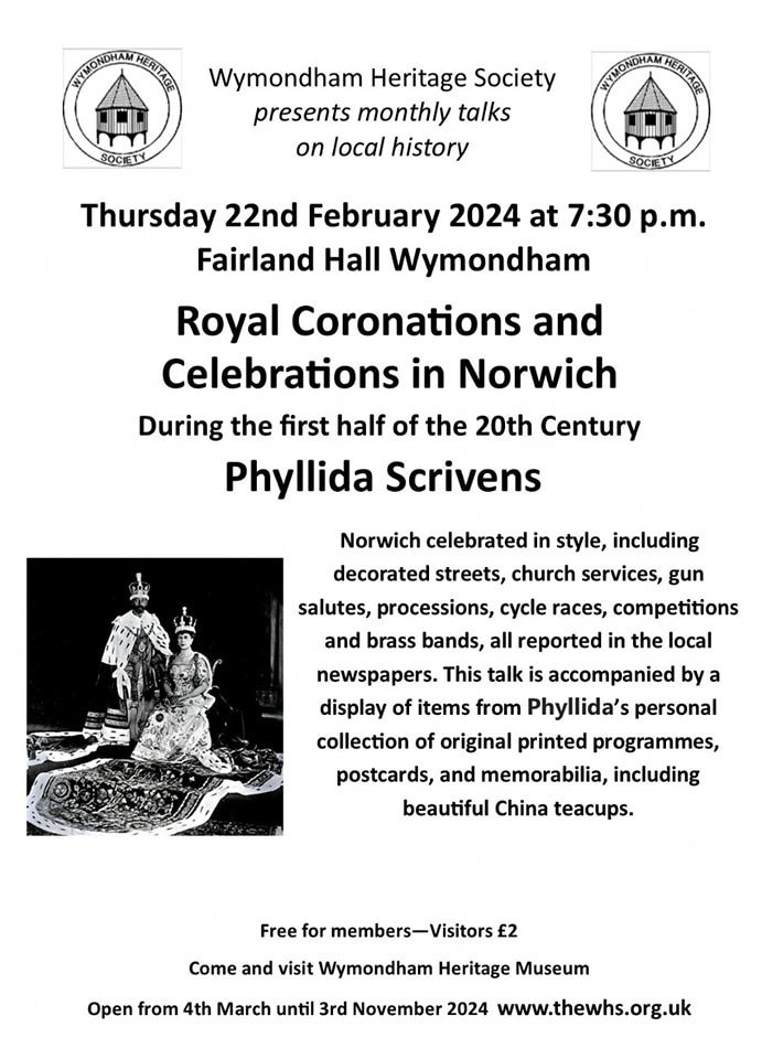 Talk: Linda Burkett – Wymondham Heritage Society, 28th March