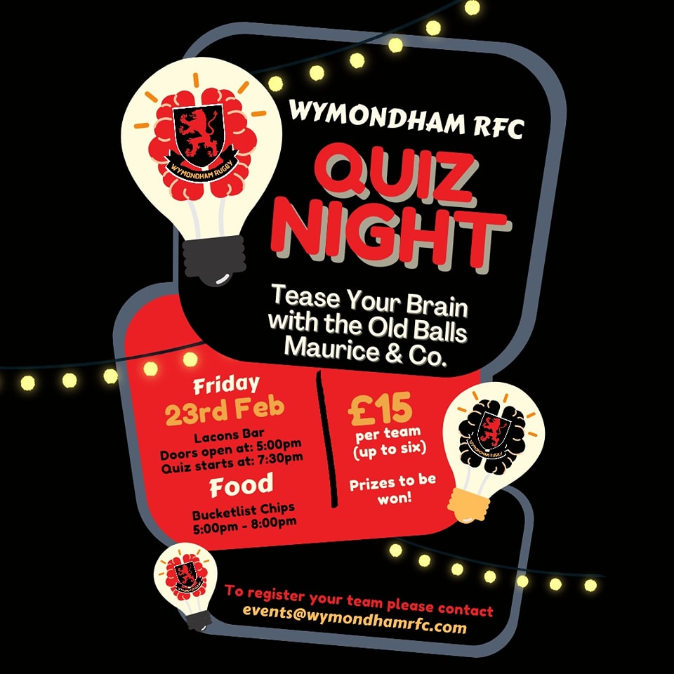 Quiz Night – Wymondham Rugby Club, 23rd February