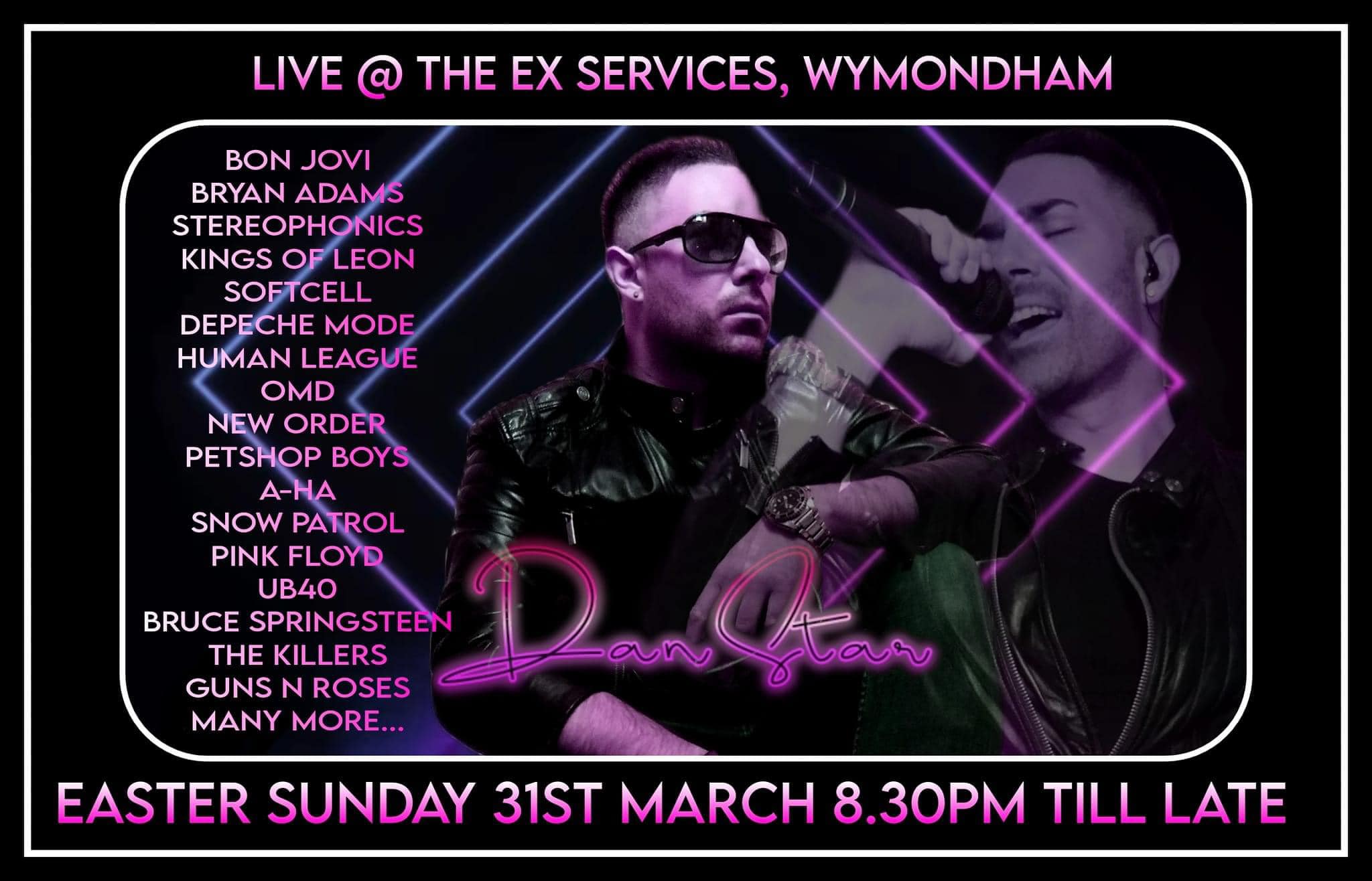 Live Music: DanSTAR – Wymondham & District Ex-Services Social Club, 31st March