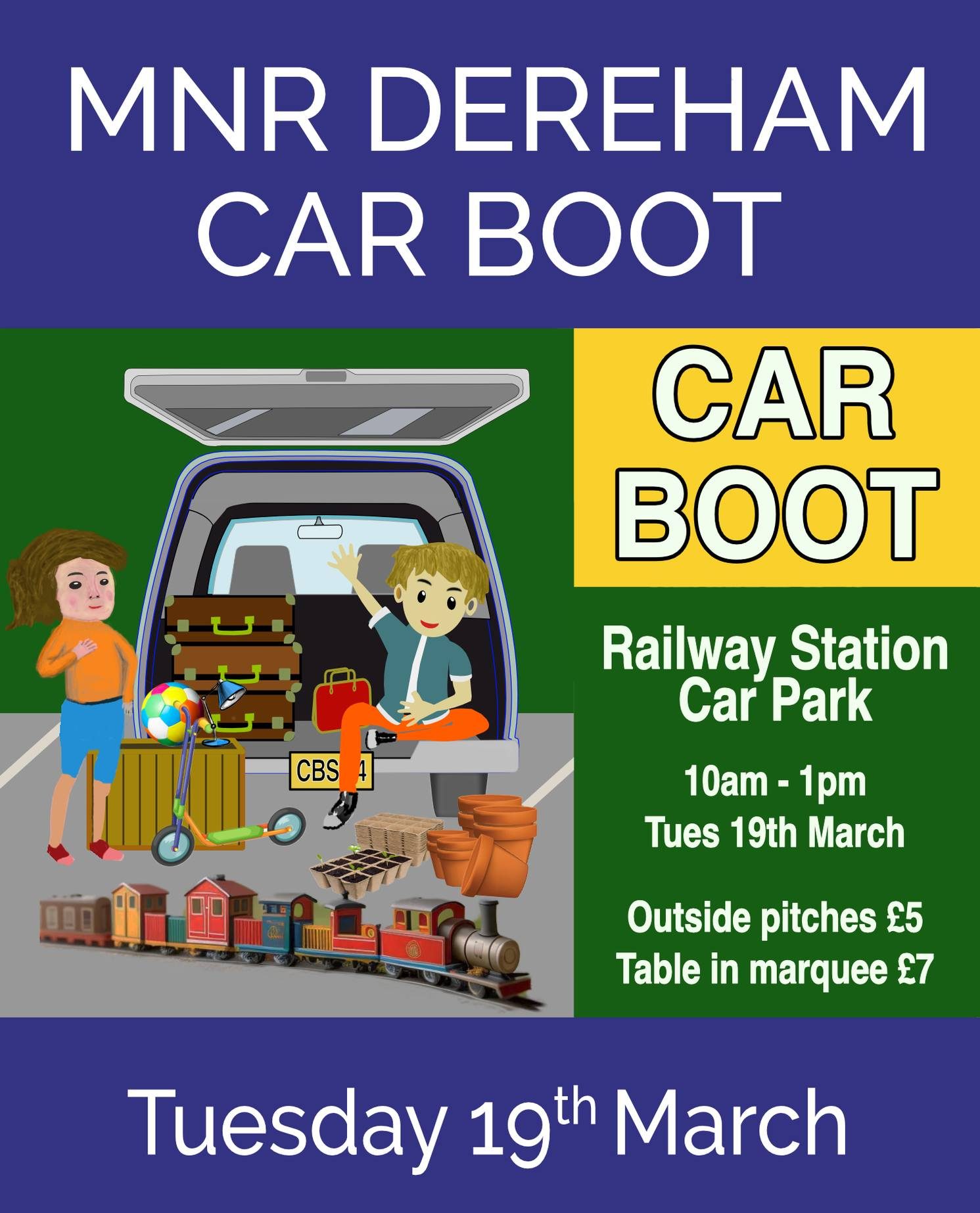 Car Boot Sale – Mid Norfolk Railway, Dereham Staion, 19th March