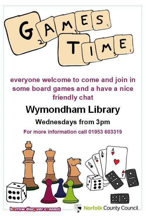 Games Time – Wymondham Library, Every Wednesday
