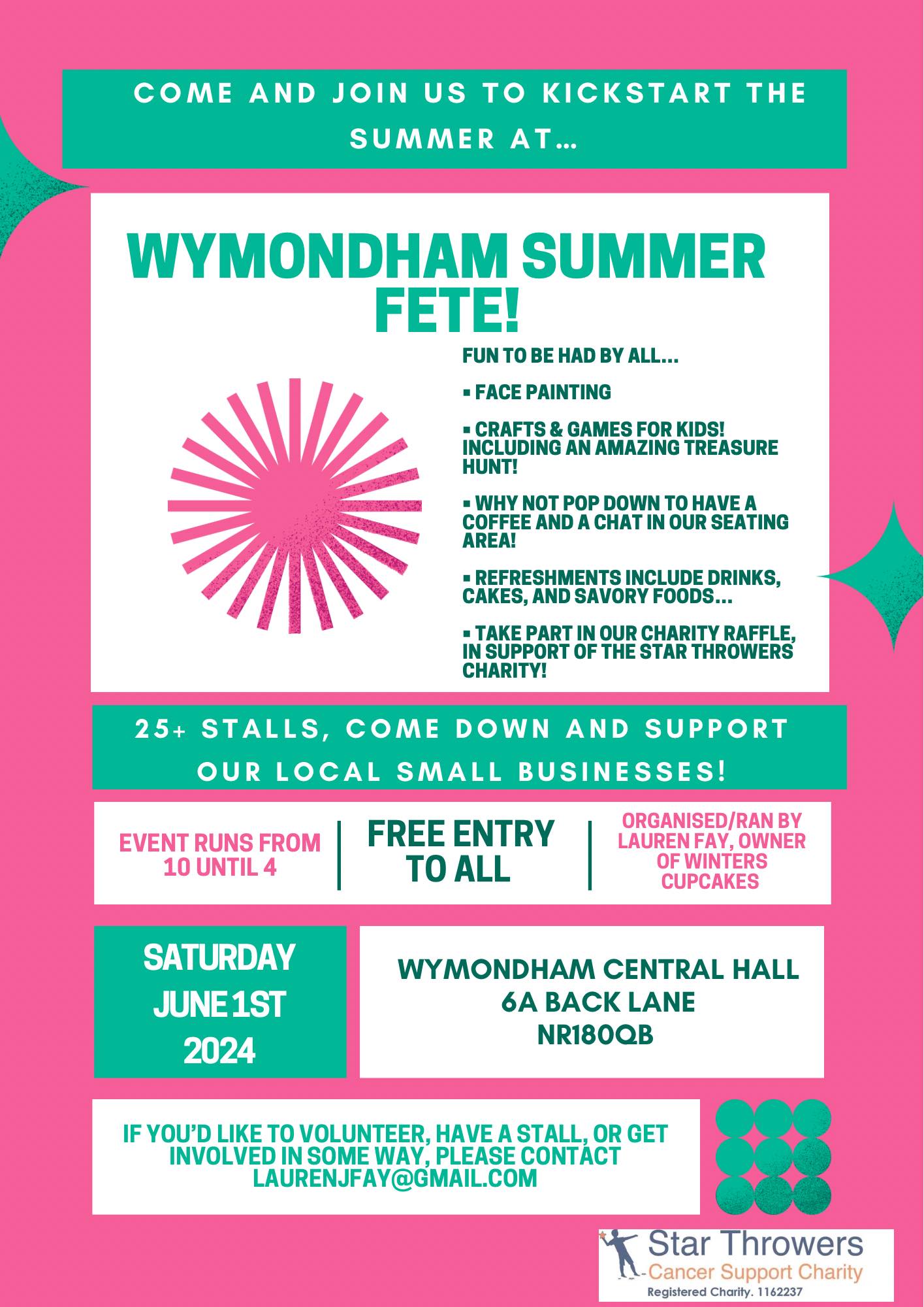 Wymondham Summer Fête – Central Hall, Wymondham, 1st June
