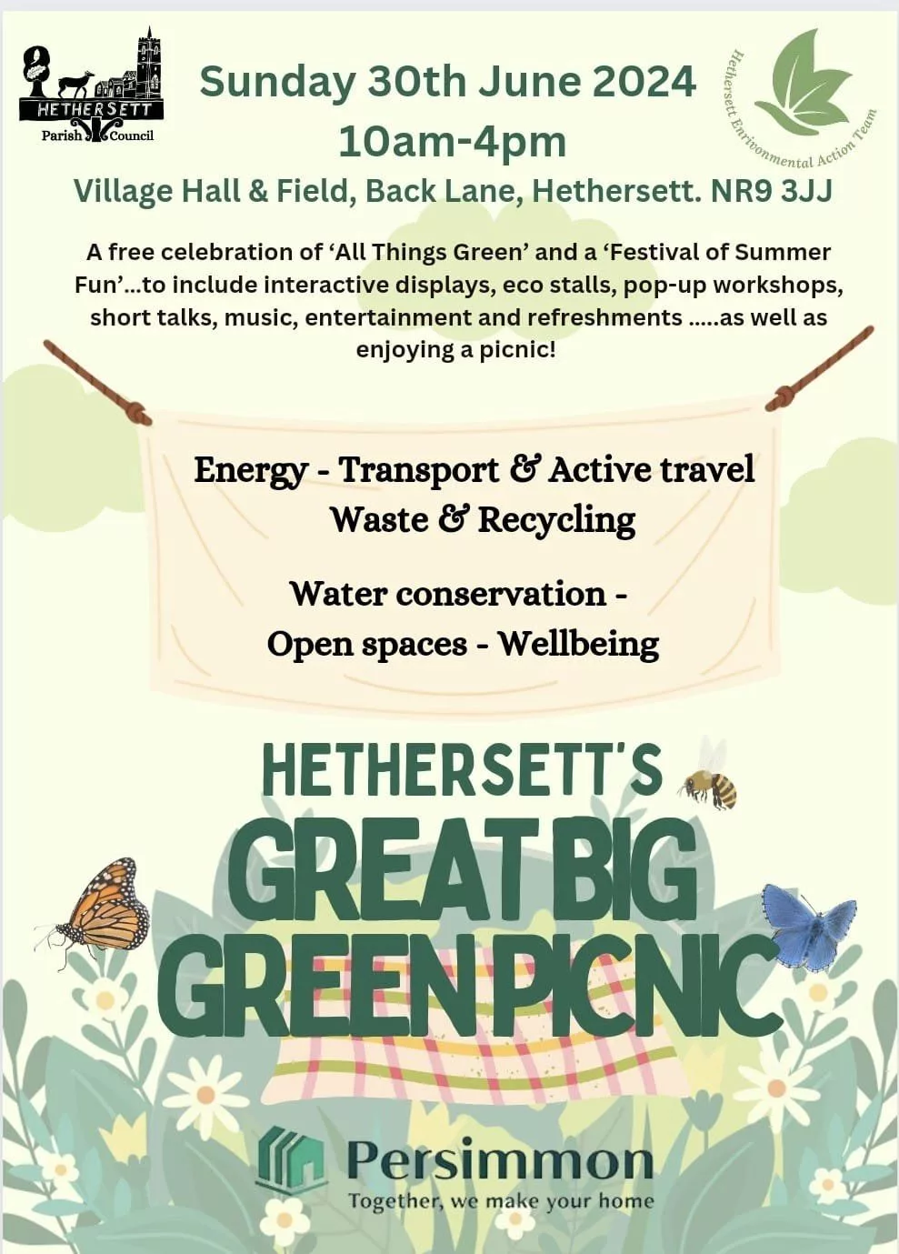 The Great Big Green Picnic – Hethersett Village Hall & Field, 30th June