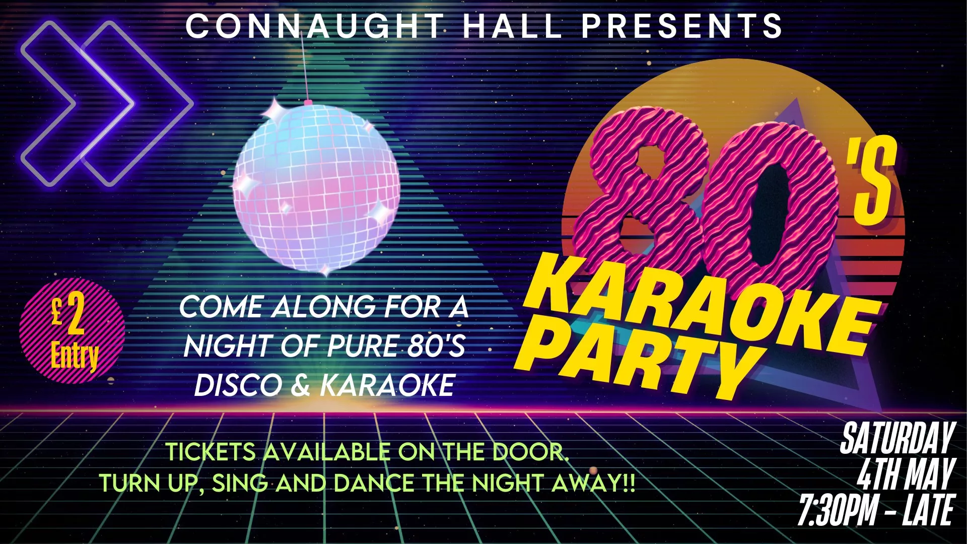 80s Karaoke Party – Connaught Hall, Attleborough, 4th May