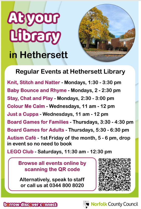 Hethersett Library: Programme of Regular Events – On-going dates