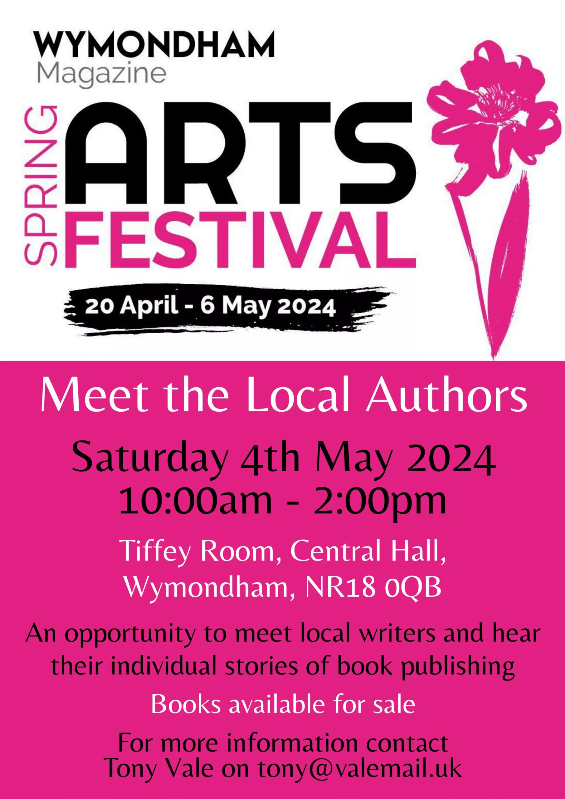 Meet The Authors – Central Hall, Wymondham, 4th May