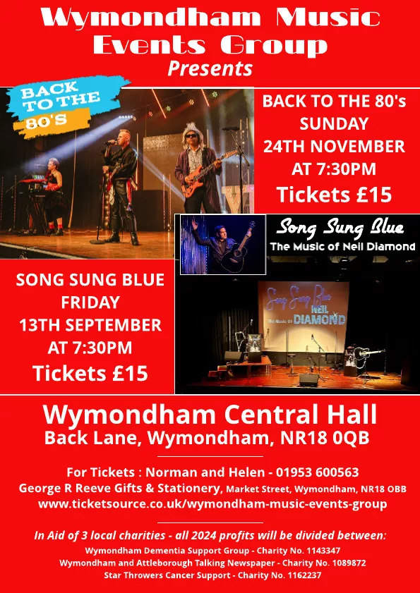 Song Sung Blue : The Music of Neil Diamond – Central Hall, Wymondham, 13th September