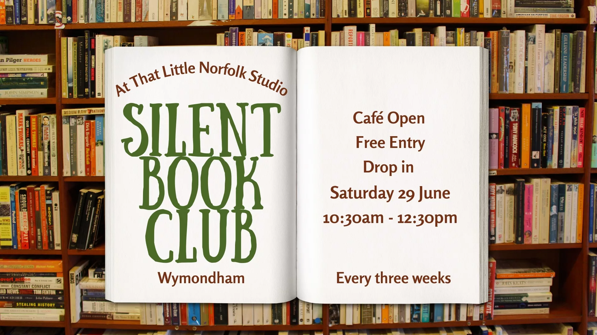 Silent Book Club – That Little Norfolk Studio, Wymondham, 10th August