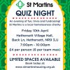 St Martins Quiz Night – Hethersett Village Hall, 10th April