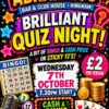 Quiz Night – Abraham’s Bar, Hingham Leisure Centre, 7th October