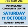 Poringland Indoor Car Boot Sale – Poringland Community Centre, 17th October
